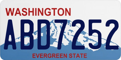 WA license plate ABD7252