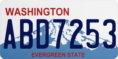 WA license plate ABD7253