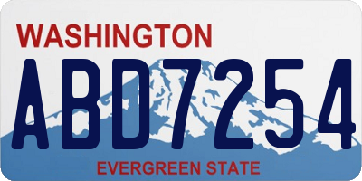 WA license plate ABD7254