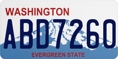 WA license plate ABD7260