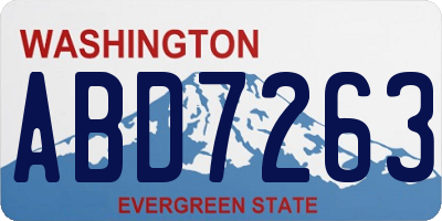 WA license plate ABD7263