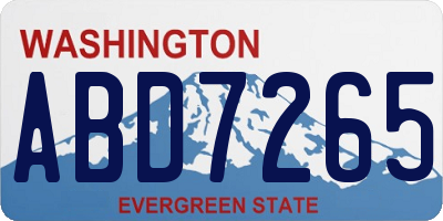 WA license plate ABD7265
