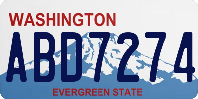 WA license plate ABD7274