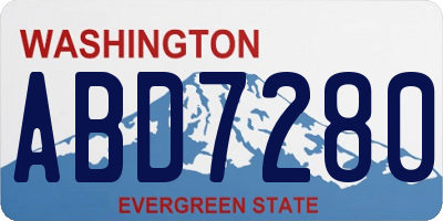 WA license plate ABD7280