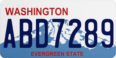 WA license plate ABD7289