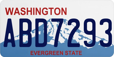 WA license plate ABD7293