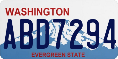 WA license plate ABD7294