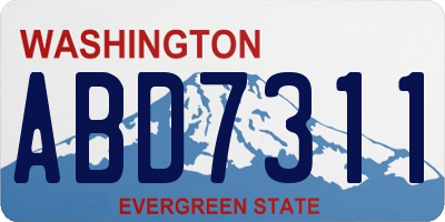 WA license plate ABD7311