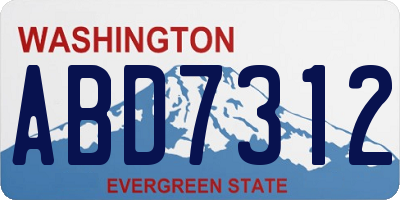 WA license plate ABD7312