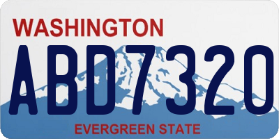 WA license plate ABD7320