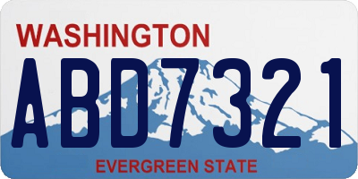 WA license plate ABD7321