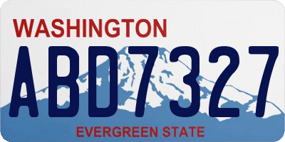 WA license plate ABD7327
