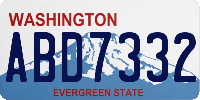 WA license plate ABD7332