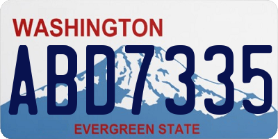 WA license plate ABD7335