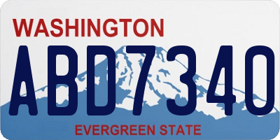 WA license plate ABD7340