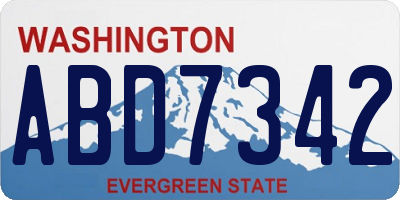 WA license plate ABD7342