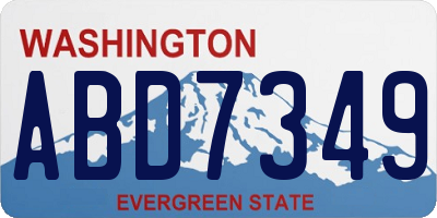 WA license plate ABD7349