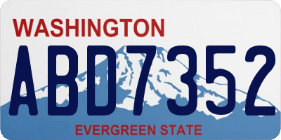 WA license plate ABD7352