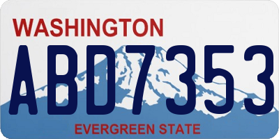 WA license plate ABD7353