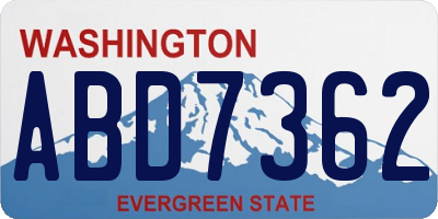 WA license plate ABD7362