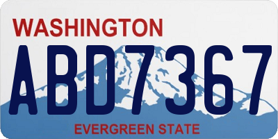 WA license plate ABD7367