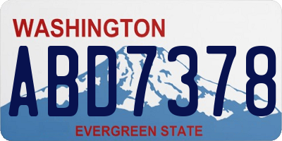 WA license plate ABD7378