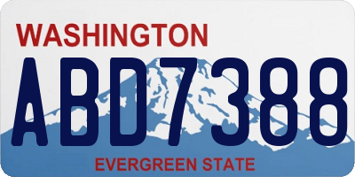 WA license plate ABD7388