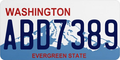 WA license plate ABD7389