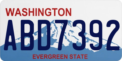 WA license plate ABD7392