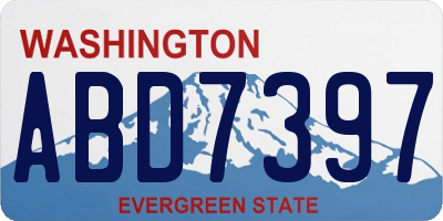 WA license plate ABD7397