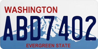 WA license plate ABD7402