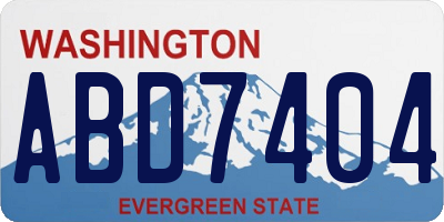 WA license plate ABD7404