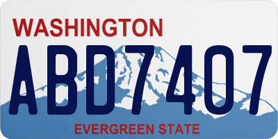 WA license plate ABD7407