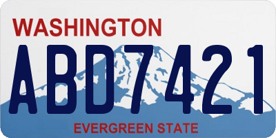 WA license plate ABD7421
