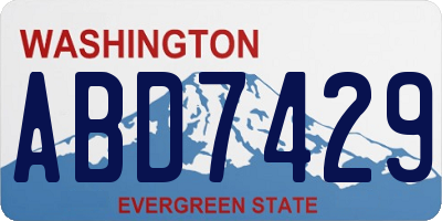 WA license plate ABD7429