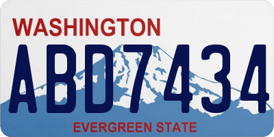 WA license plate ABD7434