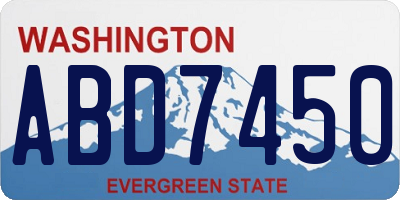 WA license plate ABD7450