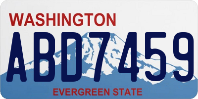 WA license plate ABD7459