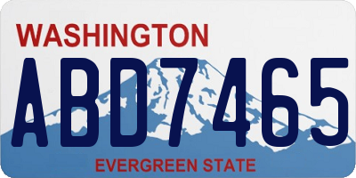 WA license plate ABD7465