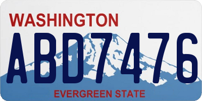 WA license plate ABD7476