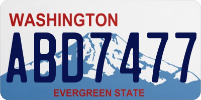 WA license plate ABD7477