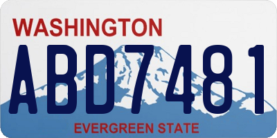 WA license plate ABD7481