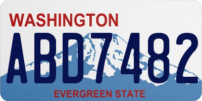 WA license plate ABD7482
