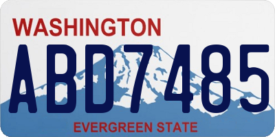 WA license plate ABD7485