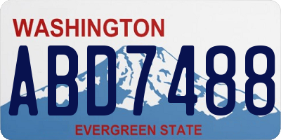 WA license plate ABD7488