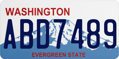 WA license plate ABD7489