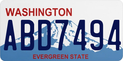 WA license plate ABD7494