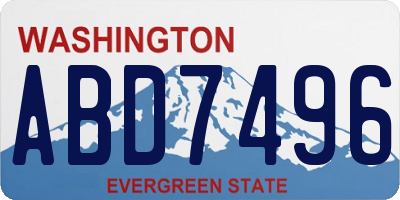 WA license plate ABD7496
