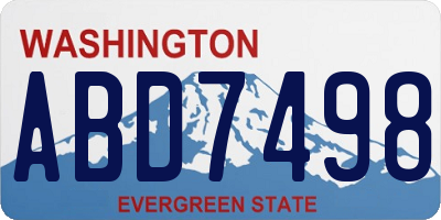 WA license plate ABD7498