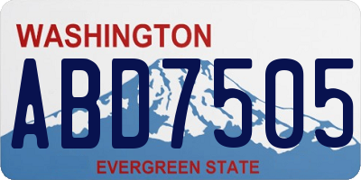 WA license plate ABD7505